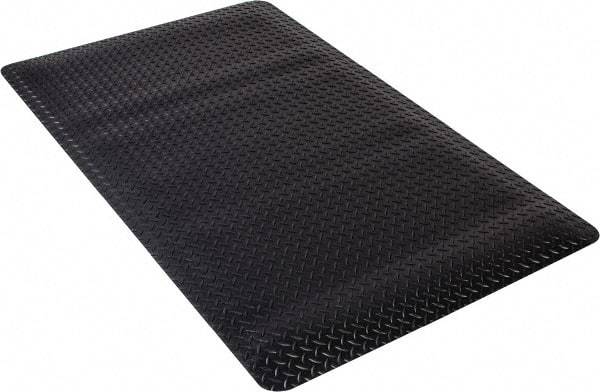 PRO-SAFE - 5' Long x 3' Wide, Dry Environment, Anti-Fatigue Matting - Black, Vinyl with Vinyl Sponge Base, Beveled on 4 Sides - Apex Tool & Supply
