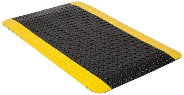 PRO-SAFE - 13' Long x 2' Wide, Dry Environment, Anti-Fatigue Matting - Black & Yellow, Vinyl with Vinyl Sponge Base, Beveled on 4 Sides - Apex Tool & Supply