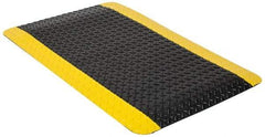 PRO-SAFE - 9' Long x 4' Wide, Dry Environment, Anti-Fatigue Matting - Black & Yellow, Vinyl with Vinyl Sponge Base, Beveled on 4 Sides - Apex Tool & Supply