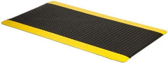 PRO-SAFE - 5' Long x 3' Wide, Dry Environment, Anti-Fatigue Matting - Black with Yellow Borders, Vinyl with Vinyl Sponge Base, Beveled on 4 Sides - Apex Tool & Supply