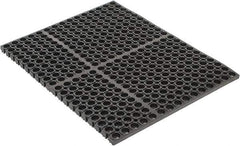 PRO-SAFE - 2' Long, Dry/Wet Environment, Anti-Fatigue Matting - Black, SBR Rubber with Rubber Base - Apex Tool & Supply