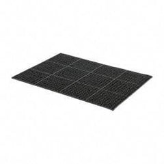 PRO-SAFE - 4' Long x 3' Wide, Dry/Wet Environment, Anti-Fatigue Matting - Black, SBR Rubber with Rubber Base - Apex Tool & Supply
