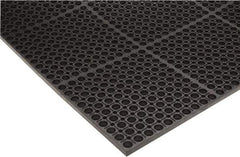 PRO-SAFE - 5' Long x 3' Wide, Dry/Wet Environment, Anti-Fatigue Matting - Black, SBR Rubber with Rubber Base - Apex Tool & Supply