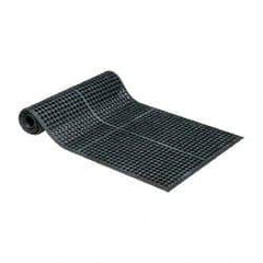 PRO-SAFE - 10' Long x 3' Wide, Dry/Wet Environment, Anti-Fatigue Matting - Black, Natural Rubber with Rubber Base - Apex Tool & Supply