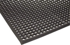 PRO-SAFE - 5' Long x 3' Wide, Dry/Wet Environment, Anti-Fatigue Matting - Black, Natural Rubber with Rubber Base - Apex Tool & Supply