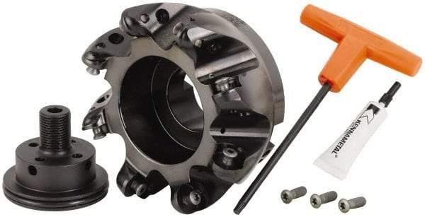 Kennametal - 5" Cut Diam, 9.53mm Max Depth, 1-1/2" Arbor Hole, 8 Inserts, RCGT 64... Insert Style, Indexable Copy Face Mill - BMD500 Cutter Style, 15,000 Max RPM, 2-1/2 High, Series KSRM - Apex Tool & Supply