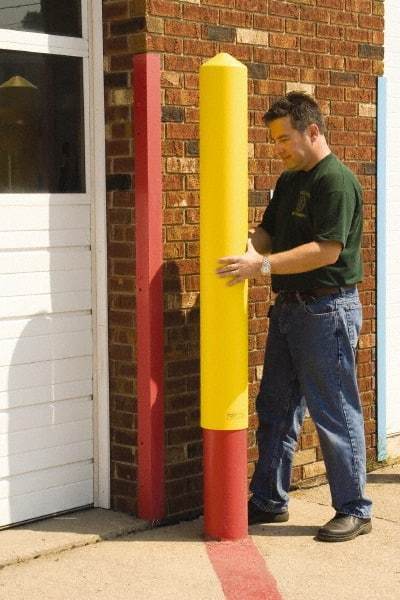 Eagle - 5" Deep x 56" High, 4" Bollard Cover - Red, High Density Polyethylene, 4 Lb, Smooth Surface - Apex Tool & Supply