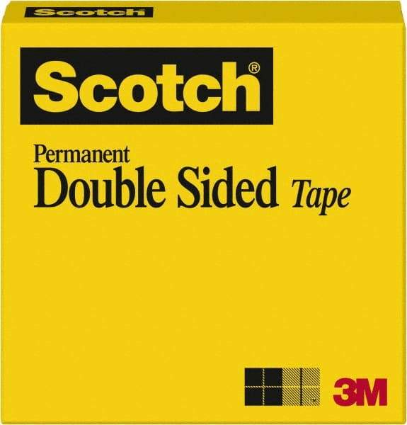 3M - 1" x 36 Yd Acrylate Adhesive Double Sided Tape - 3 mil Thick, Transparent - Apex Tool & Supply
