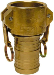 EVER-TITE Coupling Products - 2-1/2" Brass Cam & Groove Suction & Discharge Hose Female Coupler Hose Shank - Part C, 250 Max psi - Apex Tool & Supply
