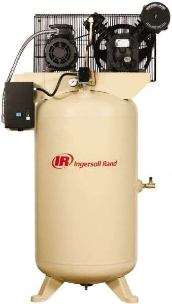 Ingersoll-Rand - 5 hp, 80 Gal Stationary Electric Vertical Air Compressor - Three Phase, 175 Max psi, 14 CFM, 460 Volt - Apex Tool & Supply