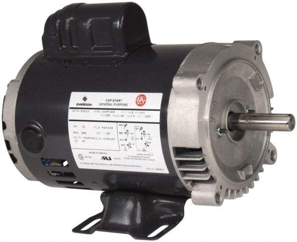 US Motors - 2 Max hp, 1,800 Max RPM, Cap Start-Cap Run Electric AC DC Motor - 115/208-230 V Input, Single Phase, 56HC Frame, 5/8" Shaft Diam, C-Face/Base Mount, ODP Enclosure - Apex Tool & Supply