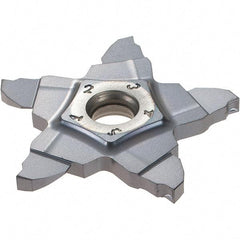 Iscar - PENTA34F239 IC908 Grade, 0.0941" Cutting Width, Carbide Cutoff Insert - Neutral Lead Angle, 0.0059" Cnr Rad, TiAlN Coated - Apex Tool & Supply