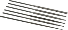 PFERD - 6 Piece Needle Pattern File Set - 5-1/2" Long, 2 Coarseness, Set Includes Flat, Hand, Three Square, Round, Half Round, Square - Apex Tool & Supply