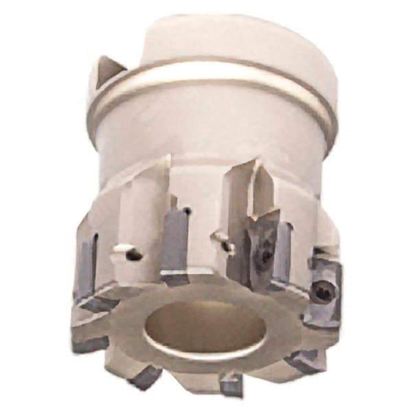 Iscar - 10 Inserts, 1-1/2" Cut Diam, 3/4" Arbor Diam, 0.303" Max Depth of Cut, Indexable Square-Shoulder Face Mill - 0/90° Lead Angle, 1.57" High, HP AN.. 0702.. Insert Compatibility, Series Heliplus - Apex Tool & Supply