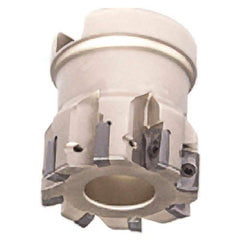 Iscar - 10 Inserts, 1-1/2" Cut Diam, 3/4" Arbor Diam, 0.303" Max Depth of Cut, Indexable Square-Shoulder Face Mill - 0/90° Lead Angle, 1.57" High, HP AN.. 0702.. Insert Compatibility, Series Heliplus - Apex Tool & Supply