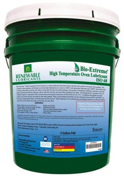 Renewable Lubricants - 5 Gal Pail Synthetic/Graphite Lubricant - White, -28°F to 2,000°F, Food Grade - Apex Tool & Supply