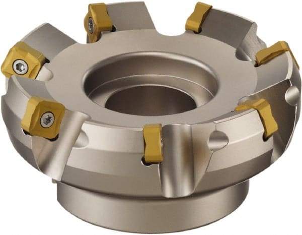 Sumitomo - 6" Cut Diam, 1-1/2" Arbor Hole, 0.314" Max Depth of Cut, 25° Indexable Chamfer & Angle Face Mill - 10 Inserts, SNMT 1205 Insert, Right Hand Cut, Series SumiMill - Apex Tool & Supply