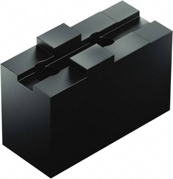 Schunk - 24" Max Chuck Capacity, Tongue & Groove Interface, Square Soft Lathe Chuck Jaw - 3 Jaw, Steel, 60mm Btw Mount Hole Ctrs, 80mm High, 18mm Groove, M16mm Fastener - Apex Tool & Supply