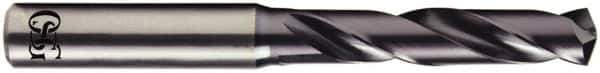 OSG - 11.2mm 140° Solid Carbide Screw Machine Drill Bit - WD1 Finish, 55mm Flute Length, 102mm OAL, Through Coolant - Apex Tool & Supply