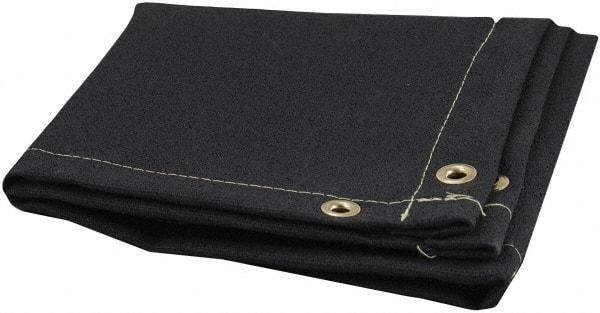 Steiner - 10' High x 10' Wide Coated Fiberglass Welding Blanket - Black, Grommet - Apex Tool & Supply