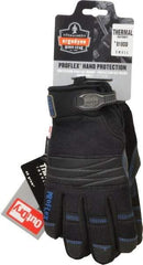 Ergodyne - Size S PVC Coated Cold Protection & Waterproof Work Gloves - Palm & Fingers Coated, Hook & Loop Cuff, Black, Paired - Apex Tool & Supply