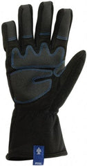 Ergodyne - Size M PVC Coated Cold Protection & Waterproof Work Gloves - Palm & Fingers Coated, Gauntlet Cuff, Black, Paired - Apex Tool & Supply