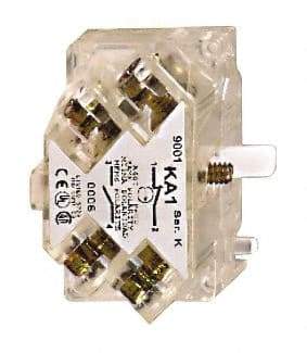 Square D - NO/NC, Multiple Amp Levels, Electrical Switch Contact Block - 125 VAC and 240 VAC, Screw Terminal, 30mm Hole, For Use with 9001K/SK - Apex Tool & Supply