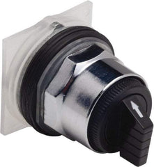 Schneider Electric - 30mm Mount Hole, 3 Position, Knob and Pushbutton Operated, Selector Switch Only - Black, Maintained (MA), without Contact Blocks, Weatherproof and Dust and Oil Resistant - Apex Tool & Supply