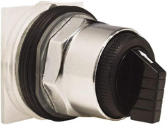 Schneider Electric - 30mm Mount Hole, 3 Position, Knob and Pushbutton Operated, Selector Switch Only - Black, Momentary (MO), without Contact Blocks, Weatherproof and Dust and Oil Resistant - Apex Tool & Supply