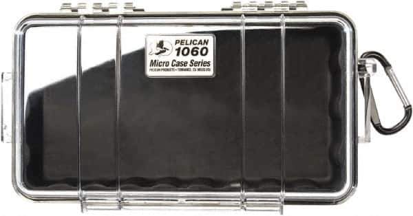 Pelican Products, Inc. - 5-9/16" Wide x 2-5/8" High, Clamshell Hard Case - Clear/Black, Polycarbonate - Apex Tool & Supply