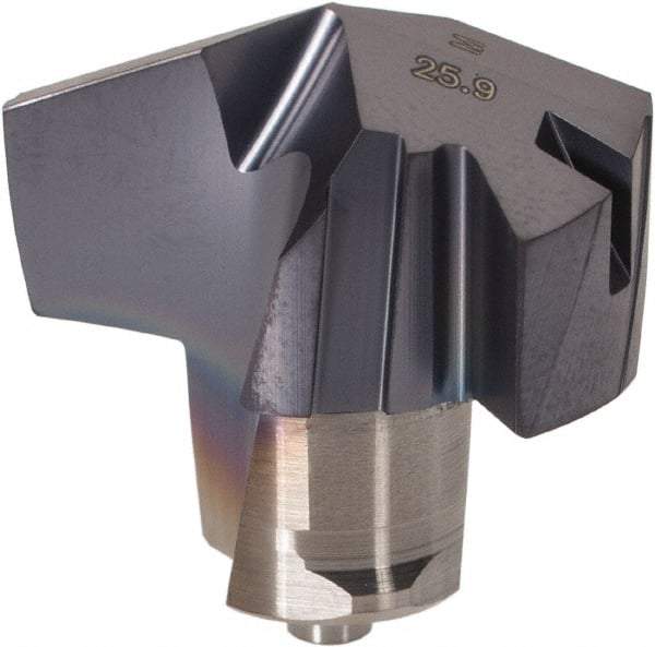 Iscar - Series ICM, 1.02" Diam Grade IC908 140° Replaceable Drill Tip - Carbide, TiAlN Finish, 25 Seat Size, Through Coolant - Apex Tool & Supply