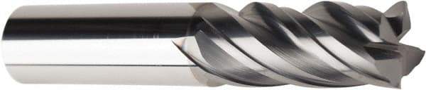 American Tool Service - 1", 1-3/4" LOC, 1" Shank Diam, 4" OAL, 4 Flute, Solid Carbide Square End Mill - Single End, AlCrN Finish, Spiral Flute, Variable° Helix, Centercutting, Right Hand Cut, Right Hand Flute - Apex Tool & Supply