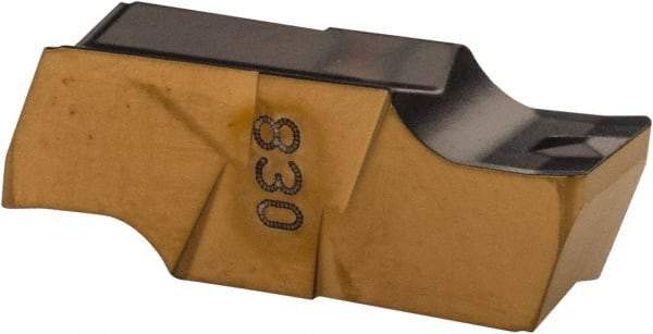 Iscar - 500050GIPI E Grade IC830, 5mm Cutting Width Carbide Grooving Insert - 3.1mm Max Depth of Cut, Neutral, 0.5mm Corner Radius, TiAlN Finish - Apex Tool & Supply