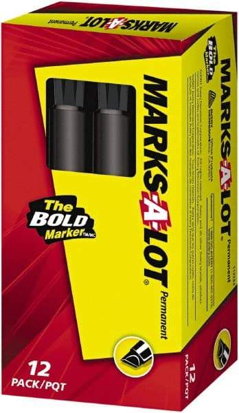 Marks-A-Lot - Brown, Green, Orange, Purple, Blue, Red, Black Permanent Marker - Chisel Tip, AP Nontoxic Ink - Apex Tool & Supply