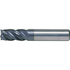 Kennametal - 1/2", 4 Flute, Single End, Solid Carbide, Corner Chamfer End Mill - 4" OAL, 38° Helix, Right Hand Flute, 1-5/8" LOC, Right Hand Cut - Apex Tool & Supply