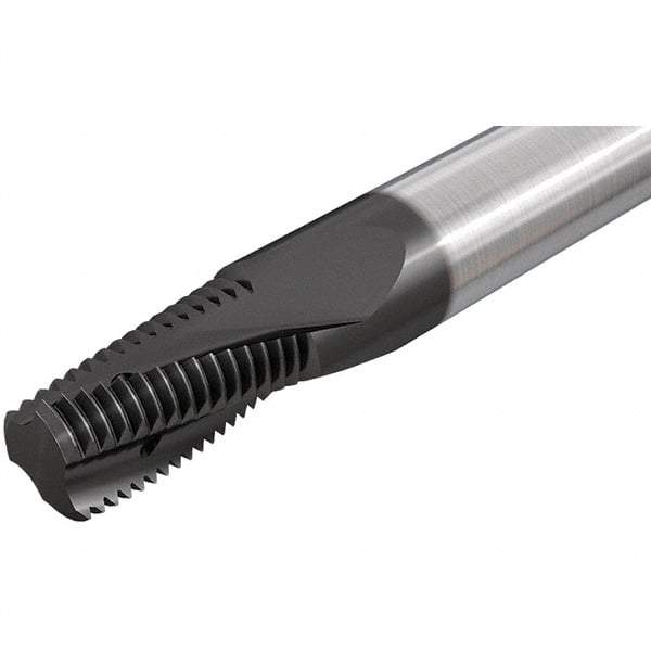 Iscar - RC1/4-19 BSPT, 0.3937" Cutting Diam, 4 Flute, Solid Carbide Helical Flute Thread Mill - Internal/External Thread, 16.7mm LOC, 73mm OAL, 10mm Shank Diam - Apex Tool & Supply