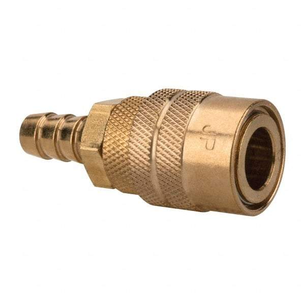 Value Collection - Hose Barb Industrial Pneumatic Hose Coupler (Six Ball) - Brass, 1/4" Body Diam, 3/8" Hose ID - Apex Tool & Supply