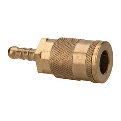 Value Collection - Hose Barb Tru-Flate Automotive Pneumatic Hose Coupler - Brass, 1/4" Body Diam, 1/4" Hose ID - Apex Tool & Supply