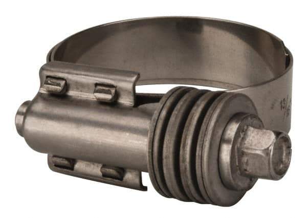 Value Collection - 13/16 to 1-3/4" Hose, 9/16" Wide x 0.6" Thick, Constant Torque Clamp - 13/16 to 1-3/4" Diam, Grade 301 & 410 Stainless Steel Screw - Apex Tool & Supply