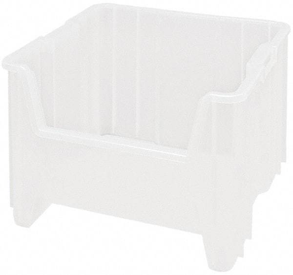 Quantum Storage - 17-1/2" Deep, Clear Polypropylene Hopper Stacking Bin - 12-1/2" High x 16-1/2" Wide x 17-1/2" Long - Apex Tool & Supply