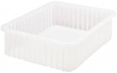 Quantum Storage - Clear Polypropylene Dividable Container - Stacking, 22-1/2" Long x 17-1/2" Wide x 6" High - Apex Tool & Supply