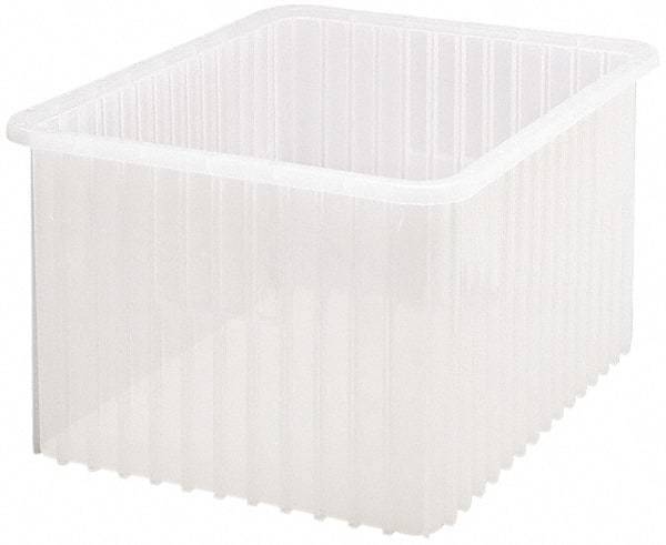 Quantum Storage - Clear Polypropylene Dividable Container - Stacking, 22-1/2" Long x 17-1/2" Wide x 12" High - Apex Tool & Supply