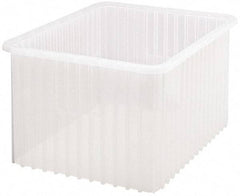 Quantum Storage - Clear Polypropylene Dividable Container - Stacking, 22-1/2" Long x 17-1/2" Wide x 12" High - Apex Tool & Supply
