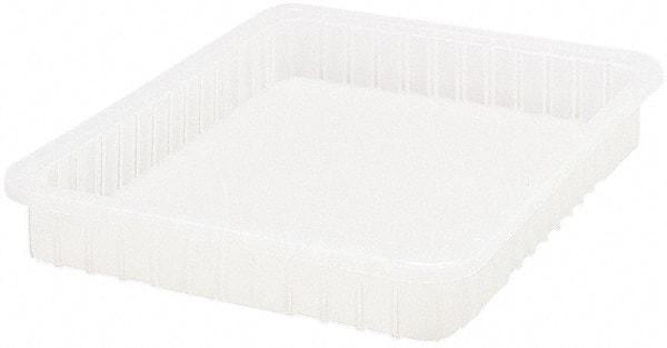 Quantum Storage - Clear Polypropylene Dividable Container - Stacking, 22-1/2" Long x 17-1/2" Wide x 3" High - Apex Tool & Supply