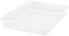 Quantum Storage - Clear Polypropylene Dividable Container - Stacking, 22-1/2" Long x 17-1/2" Wide x 3" High - Apex Tool & Supply
