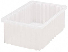 Quantum Storage - Clear Polypropylene Dividable Container - Stacking, 16-1/2" Long x 10.9" Wide x 6" High - Apex Tool & Supply