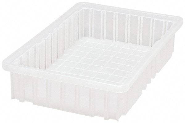 Quantum Storage - Clear Polypropylene Dividable Container - Stacking, 16-1/2" Long x 10.9" Wide x 3-1/2" High - Apex Tool & Supply