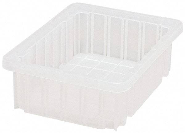 Quantum Storage - Clear Polypropylene Dividable Container - Stacking, 10.9" Long x 8.3" Wide x 3-1/2" High - Apex Tool & Supply
