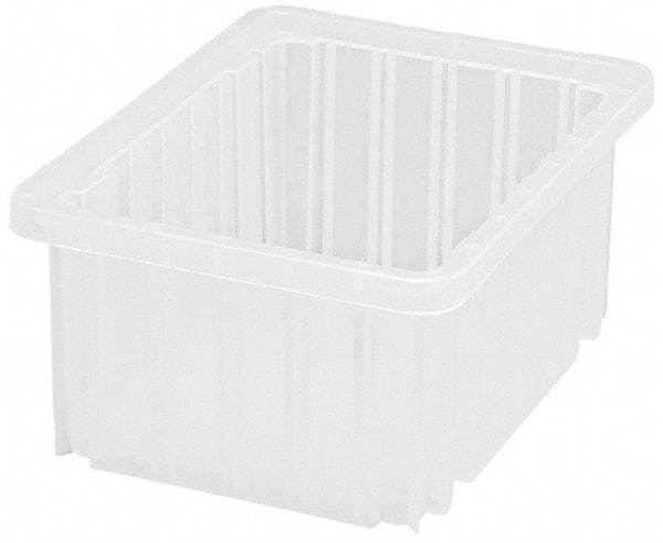 Quantum Storage - Clear Polypropylene Dividable Container - Stacking, 10.9" Long x 8.3" Wide x 5" High - Apex Tool & Supply