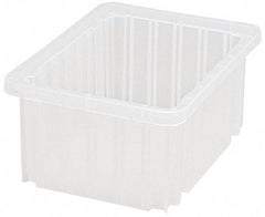 Quantum Storage - Clear Polypropylene Dividable Container - Stacking, 10.9" Long x 8.3" Wide x 5" High - Apex Tool & Supply